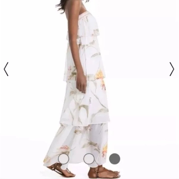 NEW White House Black Market Floral Maxi Tiered Strapless Dress Small - Picture 2 of 8